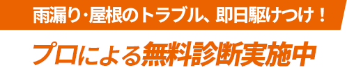雨漏り・屋根のトラブル、即日駆けつけ！プロによる無料診断実施中