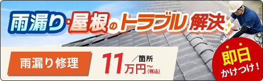 雨漏り・屋根のトラブル即日駆けつけます！