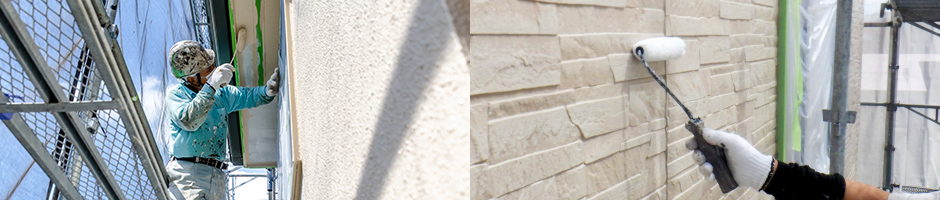 ニラスイの外壁塗装職人による丁寧な施工の様子