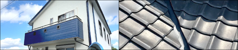 ニラスイの外壁塗装施工実績の様子