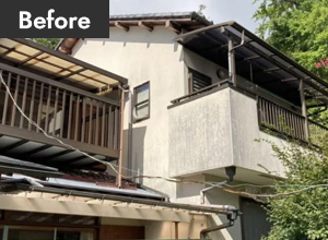 施工前：雨漏りが発生していた屋根の状態