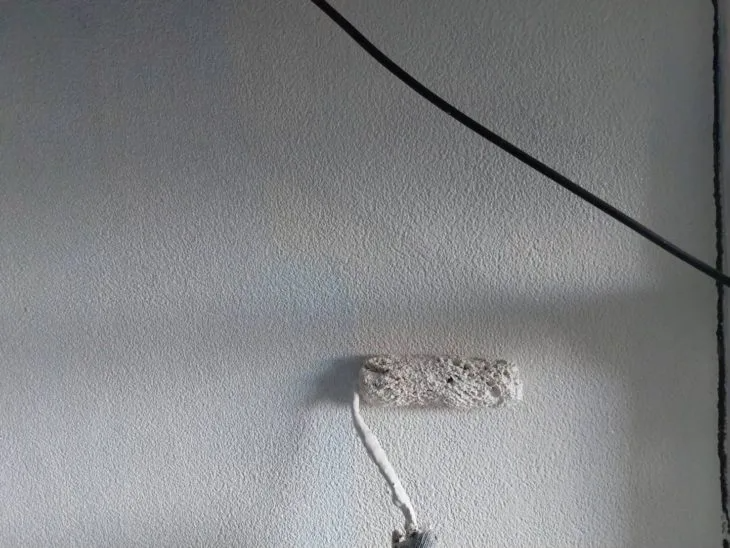 付帯部も職人の手で丁寧に行いました。足場を組んでいるので、塗り残しやムラがでないように丁寧に塗りました。